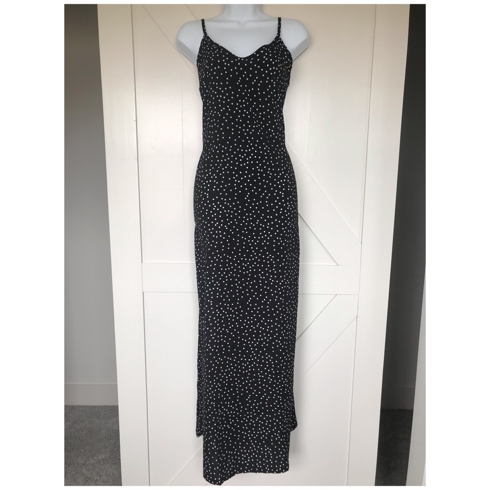 LAST ONE Polka dot maxi dress v neck w pockets - Picture 5 of 6
